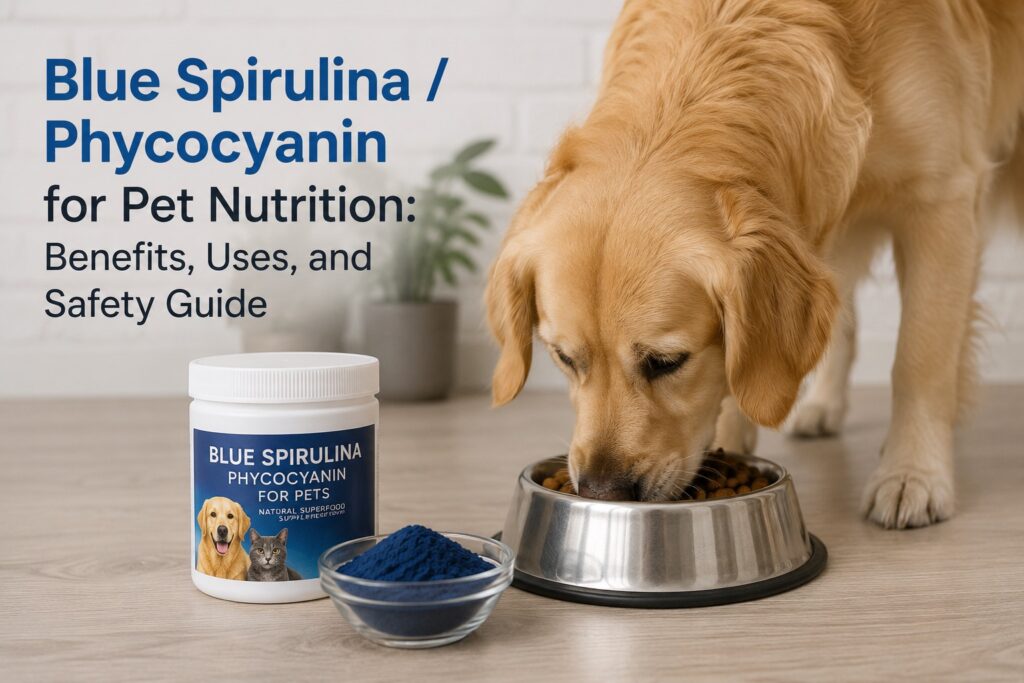 Blue Spirulina/ Phycocyanin for PetNutrition: Benefits, Uses, and SafetyGuide